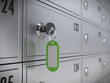 Deposit safe bank and key to the safe
