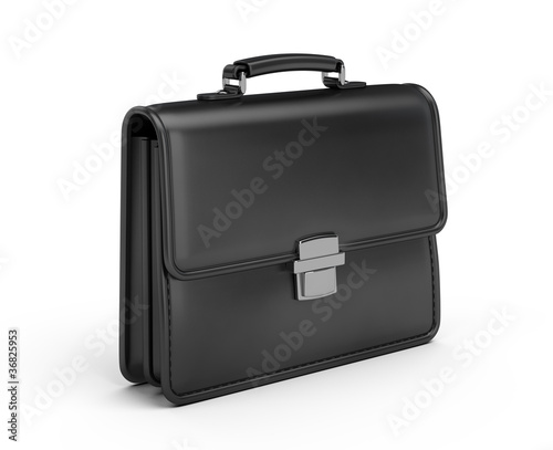 Illustration: Black leather briefcase Black leather briefcase