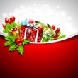 Christmas illustration with gift boxes on red background Christmas illustration with gift boxes on red background