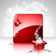 Christmas illustration with gift box on red background Christmas illustration with gift box on red background