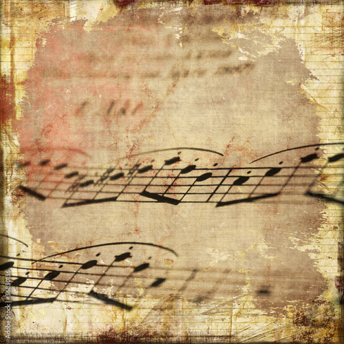 Illustration: Musical score with texture grunge Musical score with texture grunge