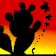 Vector: girl under a large cactus girl under a large cactus