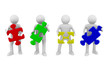 Conceptual image of teamwork. Isolated 3D on white Conceptual image of teamwork. Isolated 3D on white