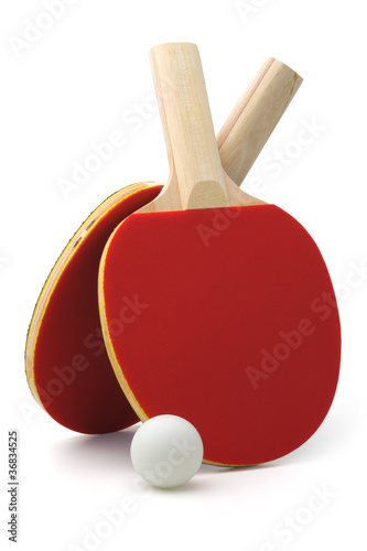 Photo: Ping-pong rackets and ball Ping-pong rackets and ball