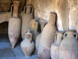 Amphorae in buried city Herculaneum in Italy