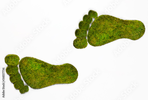 Photo: Eco footprints illustrating the human footprint on nature Eco footprints illustrating the human footprint on nature
