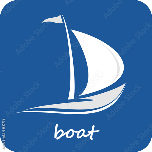 Vector: Boat, Yacht - isolated vector icon Boat, Yacht - isolated vector icon