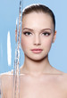 Beauty face of woman with water