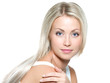 Beautiful woman with long straight hair