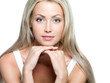Beautiful woman with long straight hair