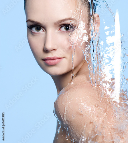 Photo: Beautiful woman and water Beautiful woman and water