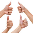 Hand with thumb up in various poses