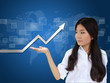 Business woman and a graph