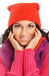 Portrait of young beautiful girl in winter style