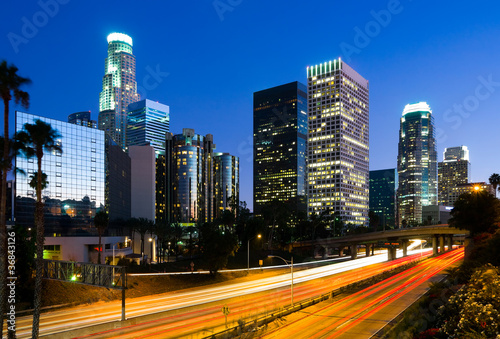 Photo: Los Angeles downtown at night Los Angeles downtown at night