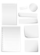 white stickers with peeling corners set