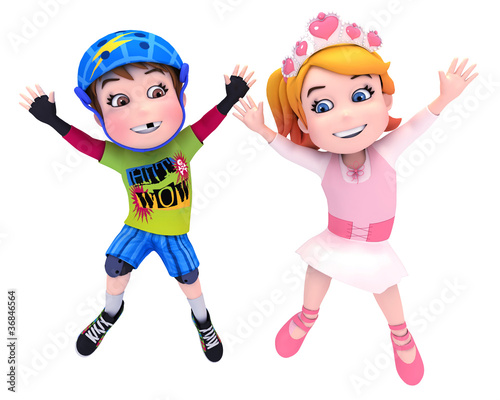Illustration: Dancing kids Dancing kids