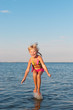 jumping in the water child