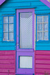 Brightly colored English holiday chalet