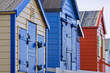 Row of English holiday huts