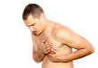 Young man having heart attack