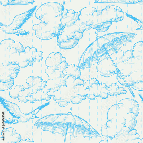 Vector: Rain seamless pattern Rain seamless pattern