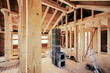 wooden framework, building fabric with chimney