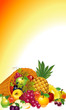 Thanksgiving card. cornucopia with fruits Thanksgiving card. cornucopia with fruits