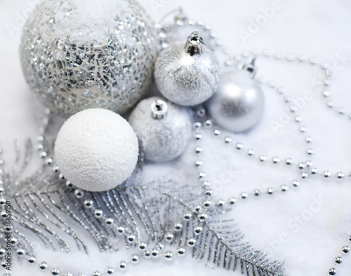 Photo: décor de Noël blanc et argenté décor de Noël blanc et argenté