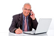 senior businessman has fun at work