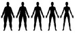 Obese to Skinny Female Silhouette Front View
