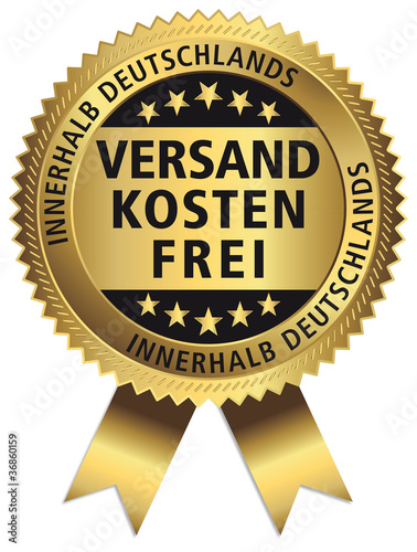 Vektor: Versandkostenfrei - innerhalb Deutschlands - Goldvignette Versandkostenfrei - innerhalb Deutschlands - Goldvignette