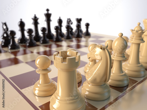 Photo: Schachfiguren auf dem Schachbrett Schachfiguren auf dem Schachbrett
