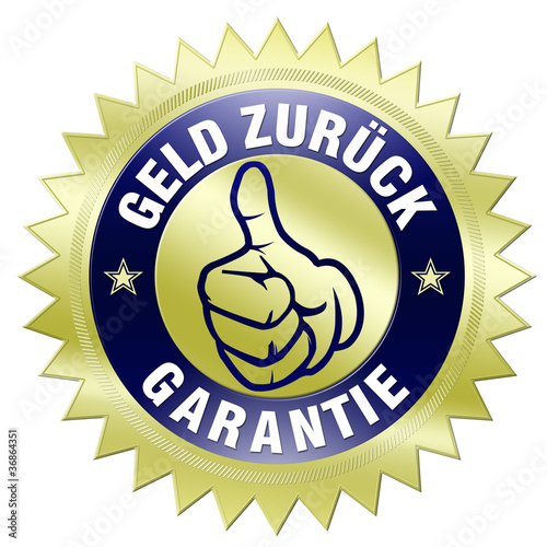 Illustration: geld zurück garantie button gold hochwertig geld zurück garantie button gold hochwertig