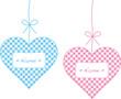 Vector: karoherzen rosa und blau karoherzen rosa und blau