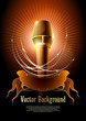 Background for design with a microphone and concert light