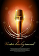 Background for design with a microphone and concert light