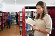 Woman in library