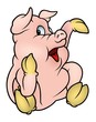 Illustration: Smiling Piglet - colored cartoon illustration Smiling Piglet - colored cartoon illustration