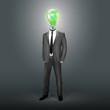 Businessman with Green Bulb Head