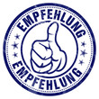 empfehlung stempel button daumen hoch oben grunch