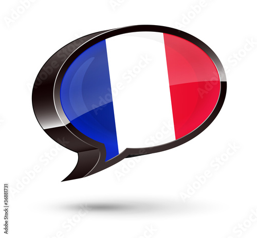 Illustration: "French-Speaking" 3D Speech Bubble "French-Speaking" 3D Speech Bubble