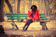 girl sitting on bench