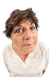 Foto: Old woman fisheye portrait Old woman fisheye portrait