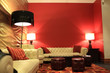 The hotel lobby