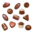 Vector: Chocolates, chocolate candy and truffles Chocolates, chocolate candy and truffles