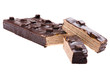 chocolate wafer cake on white macro