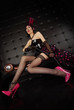 Sexy Burlesque Girl Posing in her 6 inch Fetish Pumps
