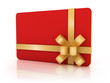 red gift card with golden ribbon red gift card with golden ribbon