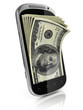 smart phone money earning 3d concept